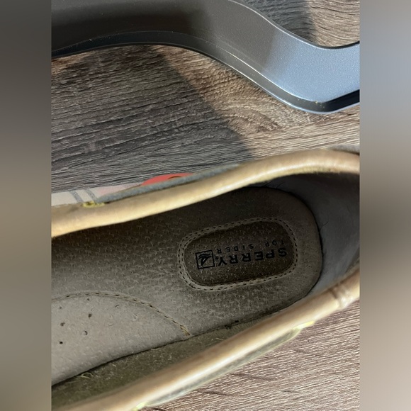 Sperry Topsider Hardback Tan Leather Pink/Plaid Preppy Boat Shoes Women's 9.5M - Picture 15 of 16